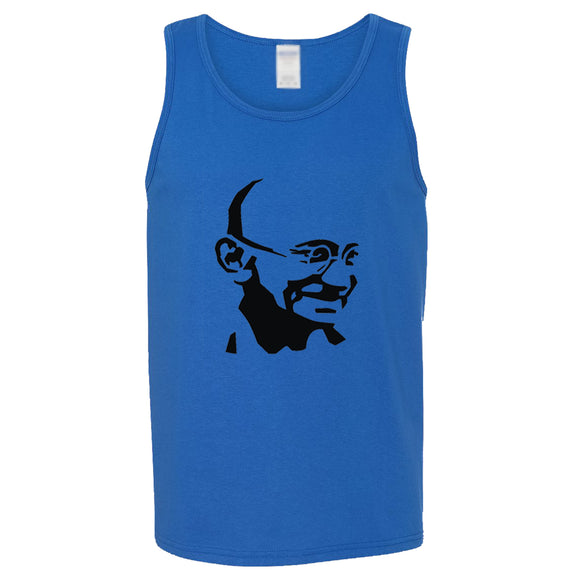 Mahatma Gandhi Hindi Indian Hero Mens Royal Blue Basic Tank Top Singlet T Shirt