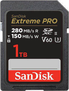 SanDisk Extreme Pro SDXC SDSDXEP 1TB 280MB/s V60 U3 C10 UHS-II SD Memory Card