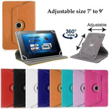 360 Rotating Leather Case Cover Flip Stand Wallet for Lenovo Tab M7 7" M8 8" E7 E8 Tablet