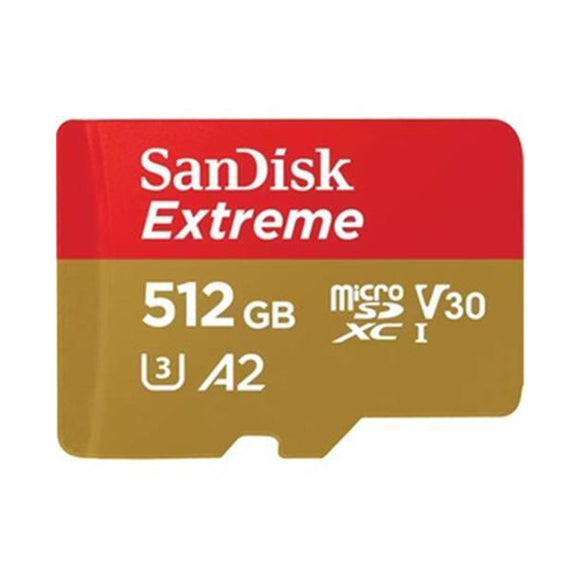 SanDisk Extreme 512GB 190MB/s V30 A2 4K SDXC Micro SD Memory Card with Adapter