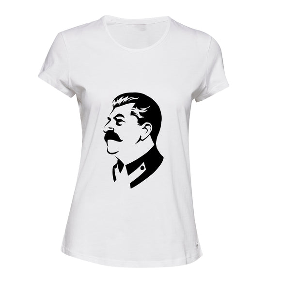 Joseph Stalin Soviet Union Russian Socialist Ladies Women White T Shirt Tee Top