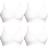4x Playtex Comfort Revolution Flex Fit Contour Wirefree Wireless Padded Bra White Bulk