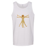 The Vitruvian Man Leonardo Da Vinci Science Tank Top White Singlet T Shirt Mens