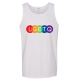 LGBTQ Flag Colourful Rainbow Gay Pride Mens White Tank Top Singlet T Shirt