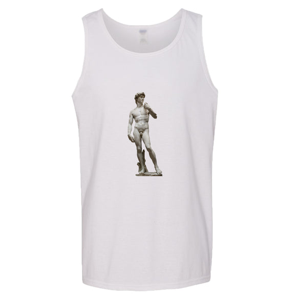 Michelangelo Statue of David Sculpture Mens White Tank Top Singlet T Shirt