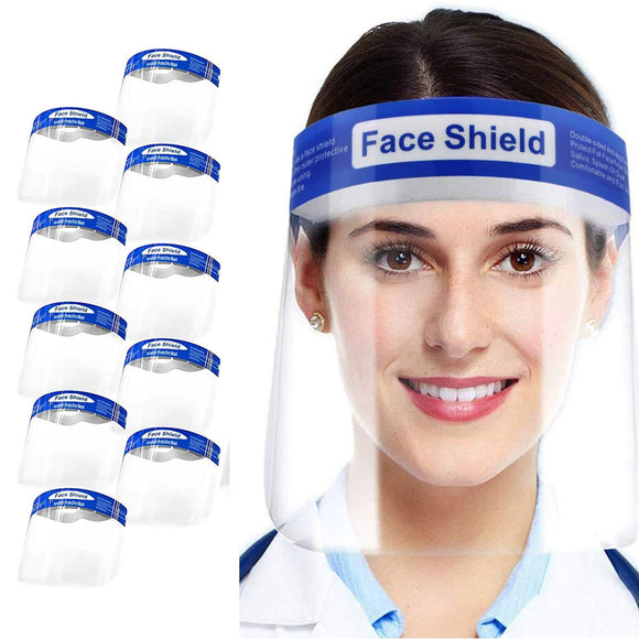 10x Safetyware Safety Full Face Shield Mask Clear Protection Anti-Fog Cover Bulk