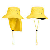 2x Portwest Sun Protection Cotton Adjustable Unisex Wide Brim Hat Neck Flap Bulk Yellow