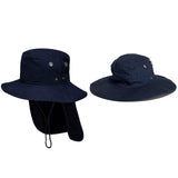 2x Portwest Sun Protection Cotton Adjustable Unisex Wide Brim Hat Neck Flap Bulk Navy Blue