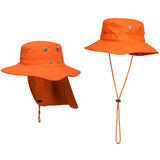 2x Portwest Sun Protection Cotton Adjustable Unisex Wide Brim Hat Neck Flap Bulk Orange