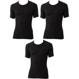 3 Pack Bonds Aircel Thermal Short Sleeve Tee Mens T-Shirt Black Raglan Waffle Knit Bulk Undergarment MVNK
