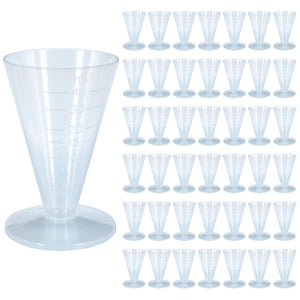42x Reusable Medicine Measuring Measure Cups 40ml Clear Plastic Graduated Conical Bulk