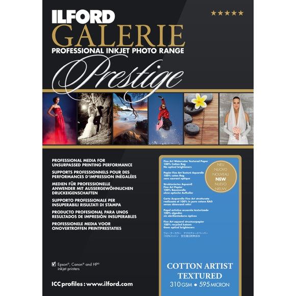 Ilford Galerie Cotton Artist Textured Inkjet Photo Paper Sheets 310GSM