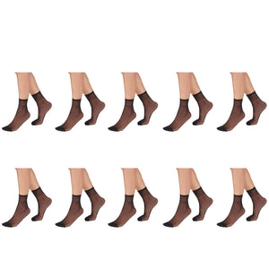 10pair RazzaMatazz Sheer Anklet 15 Denier Women Pantyhose Socks Black Bulk H80044