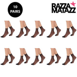 10pair RazzaMatazz Sheer Anklet 15 Denier Women Pantyhose Socks Black Bulk H80044