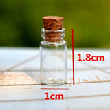 10pcs 10x18mm Small Clear Aromatherapy Essential Oil Glass Bottle Vial Container