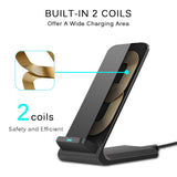 Quick Charge 2.0 10W Dual Coil Qi Wireless Charger Fast Charging Phone Dock Pad
