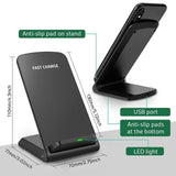 Quick Charge 2.0 10W Dual Coil Qi Wireless Charger Fast Charging Phone Dock Pad