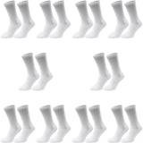 10 Pair Rio Active Crew Cotton Rich Mens Business Sports White Socks Bulk S7266W