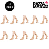 10pair RazzaMatazz Sheer Anklet 15 Denier Women Pantyhose Socks Tan Beige Bulk H80044