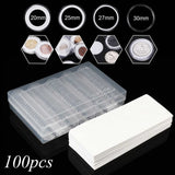 100Pcs 20/25/27/30mm Coin Clear Plastic Round Capsules Case Holder Storage Box