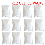 x12 1kg XL Reusable Food Picnic Ice Brick Block Cold Gel Pack Freezer Cooler Bag