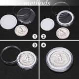 100Pcs 20/25/27/30mm Coin Clear Plastic Round Capsules Case Holder Storage Box