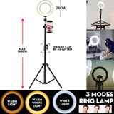 10'' Dimmable Makeup Phone Selfie Live LED Ring Lamp Light Kit with Tripod Stand