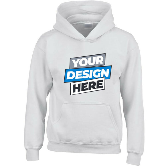 Personalised Mens Custom Printed White Hoodie Hooded Sweatshirt Logo Printing