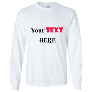 Personalised Customised Mens Custom Printed Long Sleeve T-Shirt Text Printing