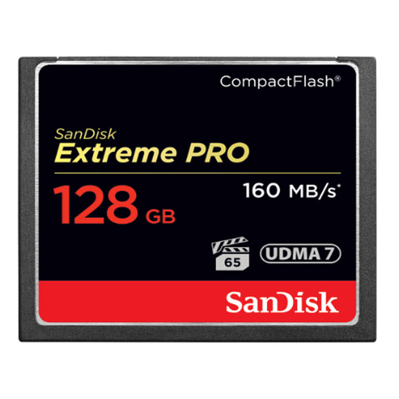 SanDisk Extreme Pro 128GB CF VPG65 UDMA 7 160MB/s Compact Flash Memory Card