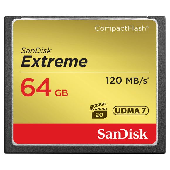 SanDisk Extreme CF 64GB VPG20 UDMA 7 120MB/s Compact Flash Memory Card