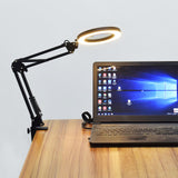 Desk Reading Craft Salon USB LED Clamp 5X Magnifying Magnifier Lamp Ring Light