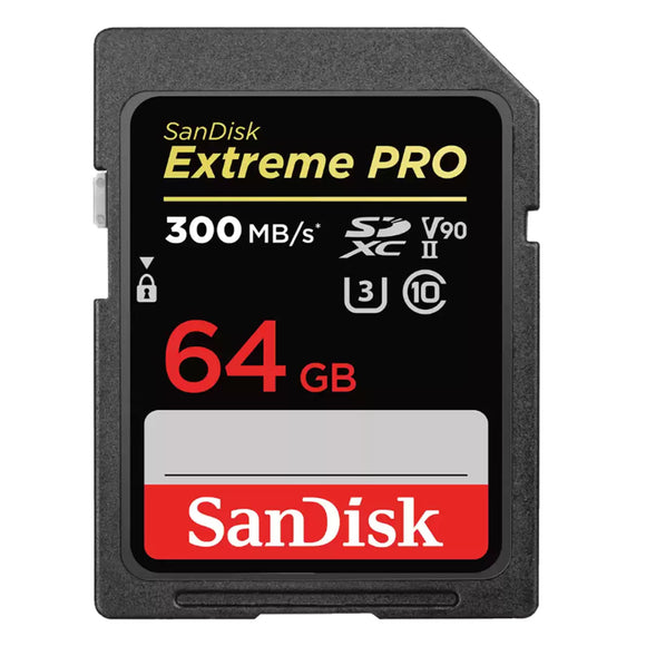 SanDisk Extreme Pro 64GB V90 U3 C10 UHS-II 300MB/s SDXC Memory Card