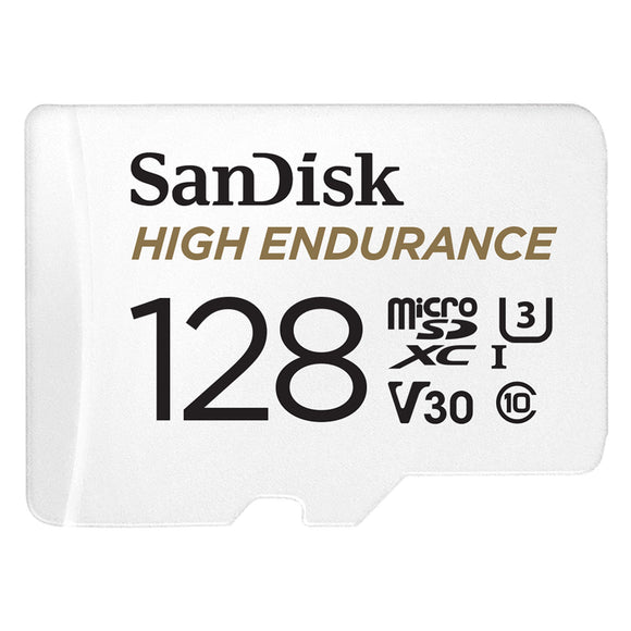 SanDisk High Endurance 128GB UHS-I C10 U3 V30 100MB/s Micro SDXC Memory Card with Adapter