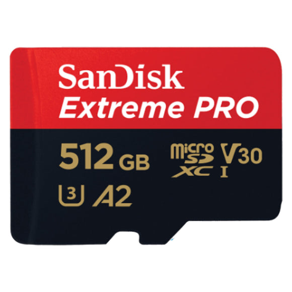 SanDisk Extreme Pro 512GB V30 U3 C10 A2 UHS-I 170MB/s Micro SDXC Memory Card