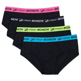 8 Pack Bonds X-Temp Briefs Mens Cotton Sports Undies Underwear Black MXEG4A Bulk