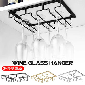 6-18 Wine Glass Cup Drying Rack Mount Holder Hanging Hanger Bar Shelf Storage
