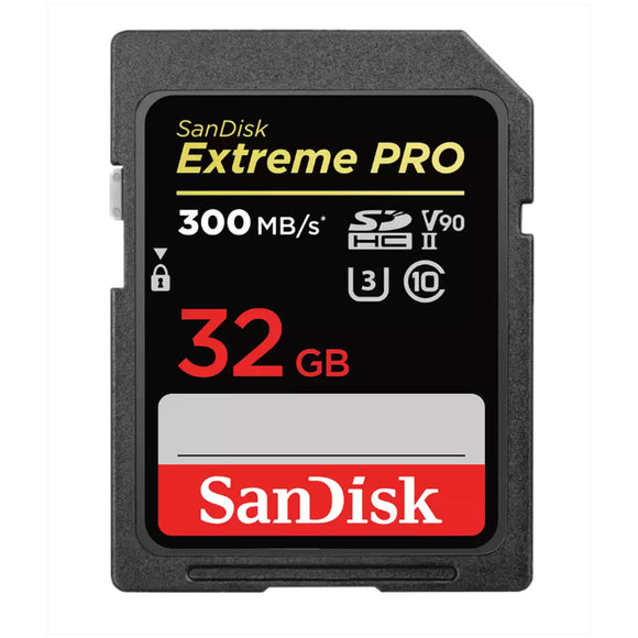 SanDisk Extreme Pro 32GB V90 U3 C10 UHS-II 300MB/s SDHC Memory SD Card