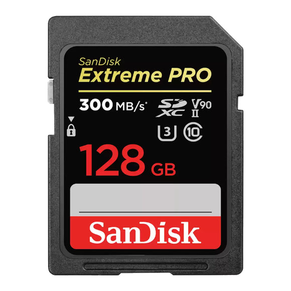 SanDisk Extreme Pro 128GB 300MB/s SD Memory Card V90 U3 C10 UHS-II