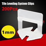 200Pcs 1mm Tile Tiling Leveling Levelling System Floor Spacer Plastic Clip Tool