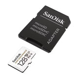 SanDisk High Endurance 128GB UHS-I C10 U3 V30 100MB/s Micro SDXC Memory Card with Adapter