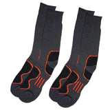 2 Pairs Holeproof Explorer Extreme Impact Mens Thick Work Cotton Mid Calf Crew Socks Charcoal Marle SZWO2W 970