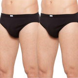 2 Pk Holeproof Cotton Rib Mens Briefs Undies Underwear Black MZTO1A