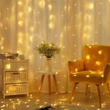 3M x 3M 300 LED Festival Christmas Wedding Party Curtain String Fairy Lamp Light