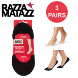 3 Pair Razzamatazz Footlet Cotton Rich Low Cut No Show Heel Women Socks HXU63G