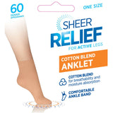 10x Sheer Relief Women Cotton Blend Anklet Tight Stockings Socks Beige Bulk