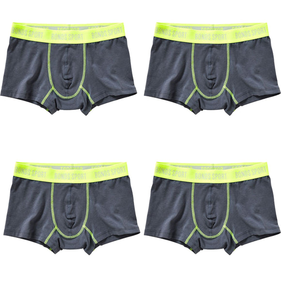 4 Pack Bonds Sport Trunk Cool Boys Kids Brief Boxer Undies Underwear UY3G1A Bulk