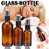 Brown Glass Bottle Refillable Mist Sprayer Essential Oil Spray Container