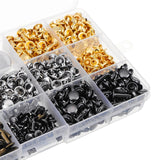 360Pcs Leather Craft Metal Double Cap Rivets Studs Fixing Tool Kit Hole Puncher