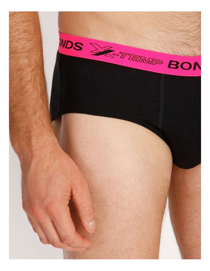 8 Pack bonds x-temp briefs mens cotton sports undies underwear black mxeg4a  bulk